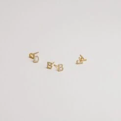 Pave Initial Earrings