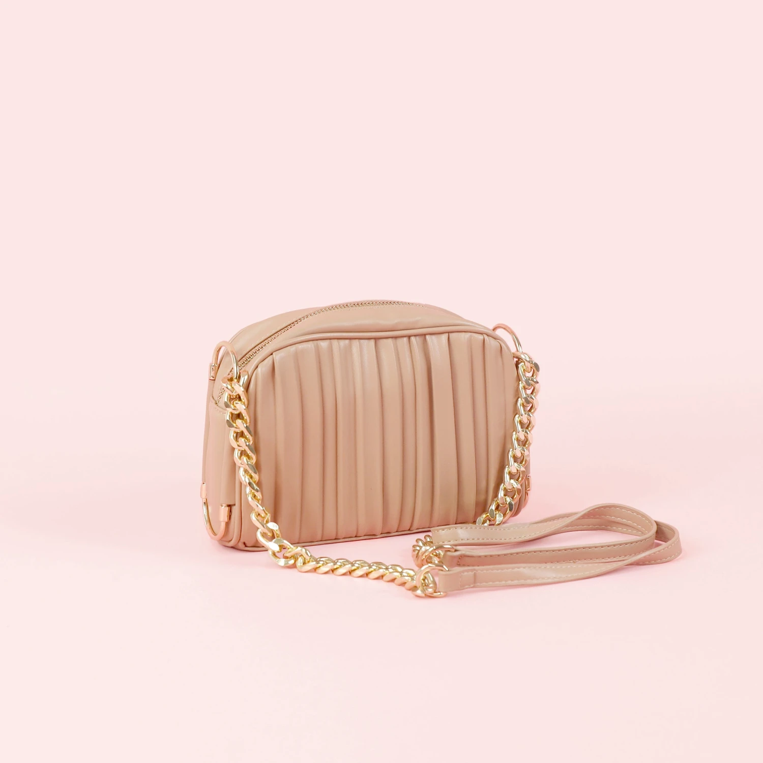 Pleated Crossbody Bag - Sand 3 Pleated Crossbody Bag - Sand