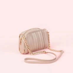Pleated Crossbody Bag - Taupe