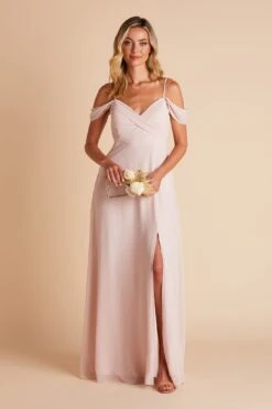 Spence Convertible Dress - Pale Blush -Wedding Dress Store BIRDY GREY SPENCE CONVERTIBLE SLIT BRIDESMAID DRESS PALE BLUSH 01