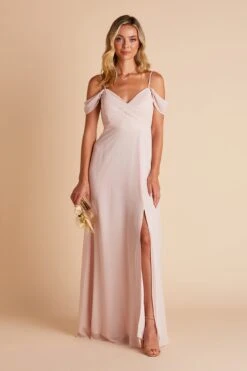Spence Convertible Dress - Pale Blush -Wedding Dress Store BIRDY GREY SPENCE CONVERTIBLE SLIT BRIDESMAID DRESS PALE BLUSH 02