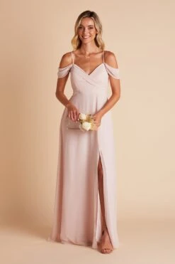 Spence Convertible Dress - Pale Blush -Wedding Dress Store BIRDY GREY SPENCE CONVERTIBLE SLIT BRIDESMAID DRESS PALE BLUSH 03