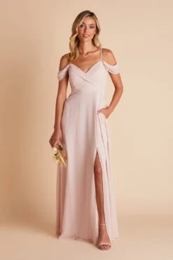 Spence Convertible Dress - Pale Blush -Wedding Dress Store BIRDY GREY SPENCE CONVERTIBLE SLIT BRIDESMAID DRESS PALE BLUSH 05