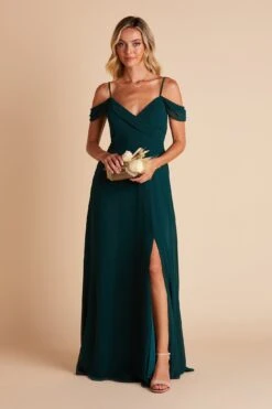 Spence Convertible Dress - Emerald -Wedding Dress Store BIRDY GREY SPENCE CONVERTIBLE SLIT BRIDESMAID EMERALD 01