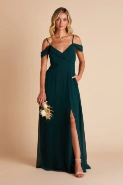 Spence Convertible Dress - Emerald -Wedding Dress Store BIRDY GREY SPENCE CONVERTIBLE SLIT BRIDESMAID EMERALD 04