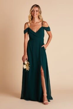 Spence Convertible Dress - Emerald -Wedding Dress Store BIRDY GREY SPENCE CONVERTIBLE SLIT BRIDESMAID EMERALD 05
