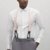 Grosgrain Suspenders By Suitshop - Blush Pink 1 Grosgrain Suspenders By Suitshop - Blush Pink -Wedding Dress Store BIRDY GREY SUITSHOP GROSSGRAIN SUSPENDERS GROOMSMEN BLUSH 01