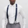 Grosgrain Suspenders By Suitshop - Navy -Wedding Dress Store BIRDY GREY SUITSHOP GROSSGRAIN SUSPENDERS GROOMSMEN NAVY 01