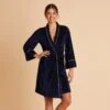 Velvet Ribbed Robe - Navy -Wedding Dress Store BIRDY GREY VELVET RIBBED ROBE NAVY 01 9f1c6c98 6454 44f5 9131 76423876b7cd