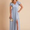 Hannah Empire Dress - Dusty Blue 2 Hannah Empire Dress - Dusty Blue -Wedding Dress Store HANNAHEMPIRE DUSTYBLUE Front