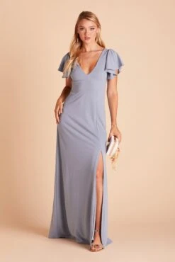 Hannah Crepe Dress - Dusty Blue -Wedding Dress Store aa5923602abf022c58859a7d080ae930