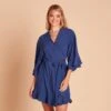 Kenny Ruffle Robe - Slate Blue -Wedding Dress Store adccfbb1a0f36122650e7428b4ebd6f1