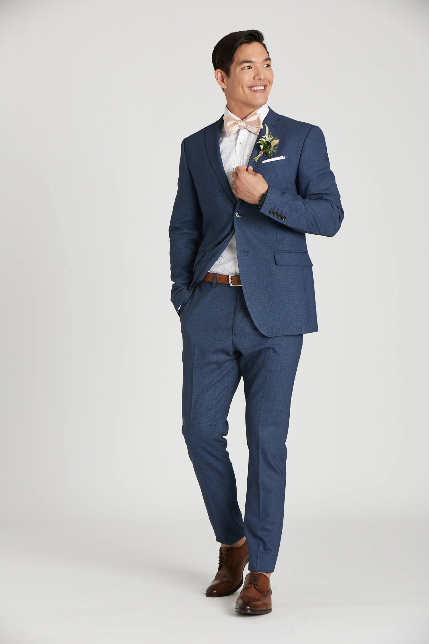 Daniel Bow Tie - Pale Blush Sateen 7 Daniel Bow Tie - Pale Blush Sateen - Image 5