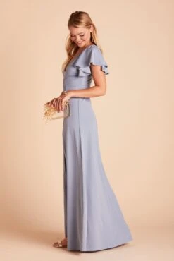 Hannah Crepe Dress - Dusty Blue -Wedding Dress Store b5ee59f3e7c38524e5102587fdf139aa