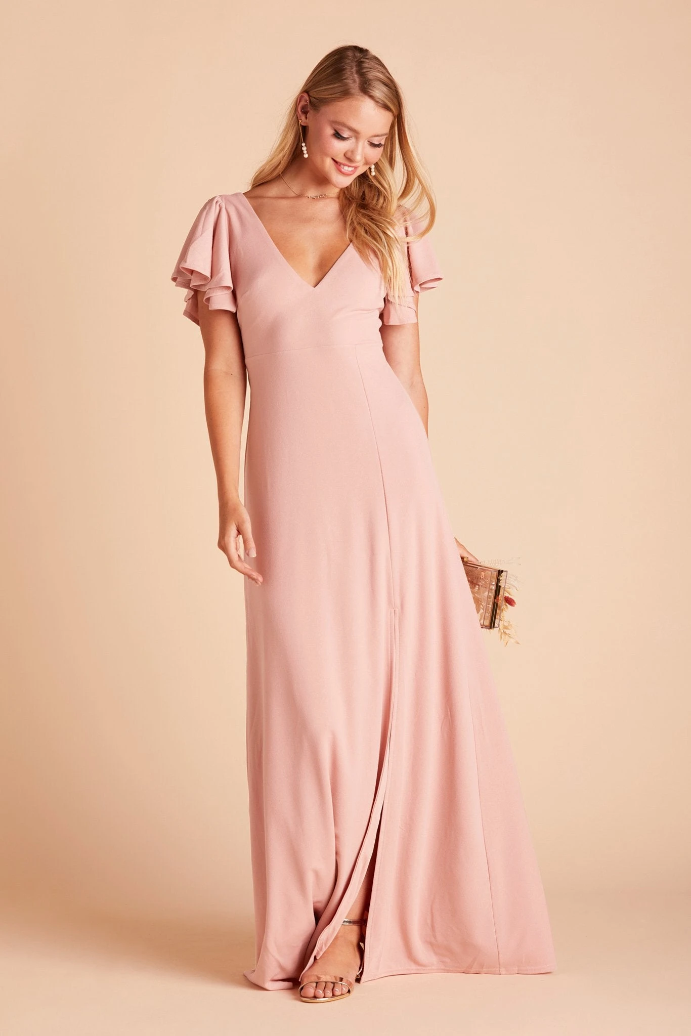 Hannah Crepe Dress - Dusty Rose 7 Hannah Crepe Dress - Dusty Rose - Image 5