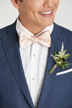 Daniel Bow Tie - Pale Blush Sateen