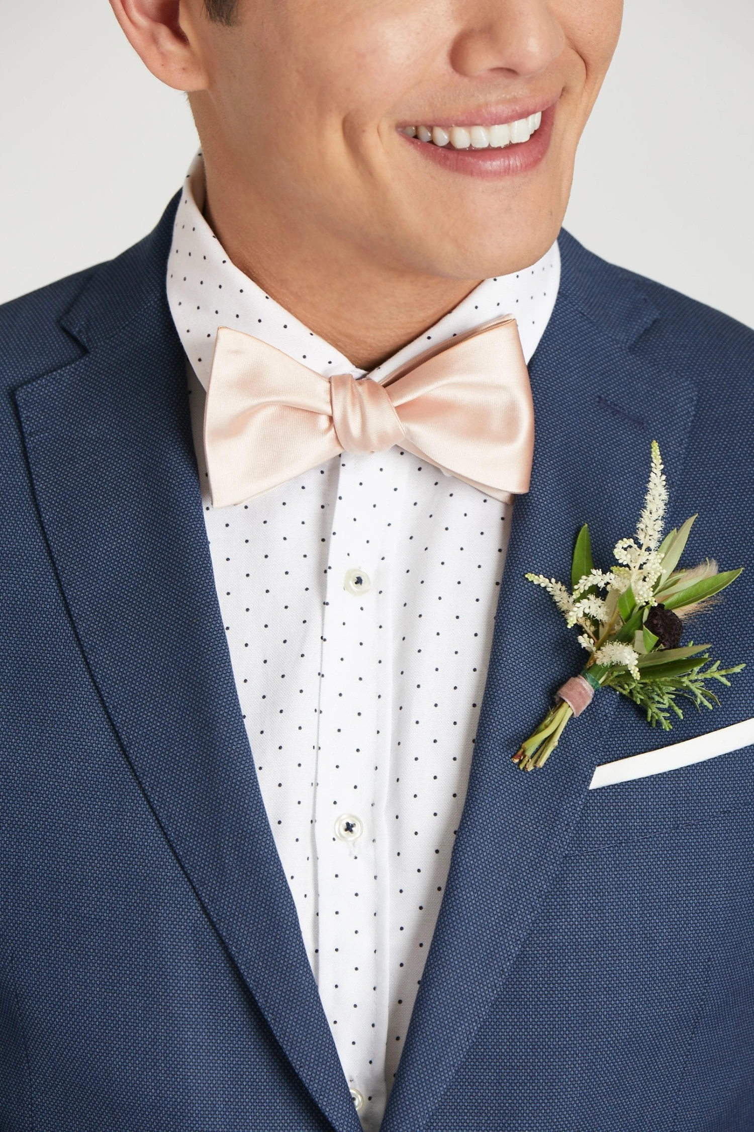 Daniel Bow Tie - Pale Blush Sateen 3 Daniel Bow Tie - Pale Blush Sateen