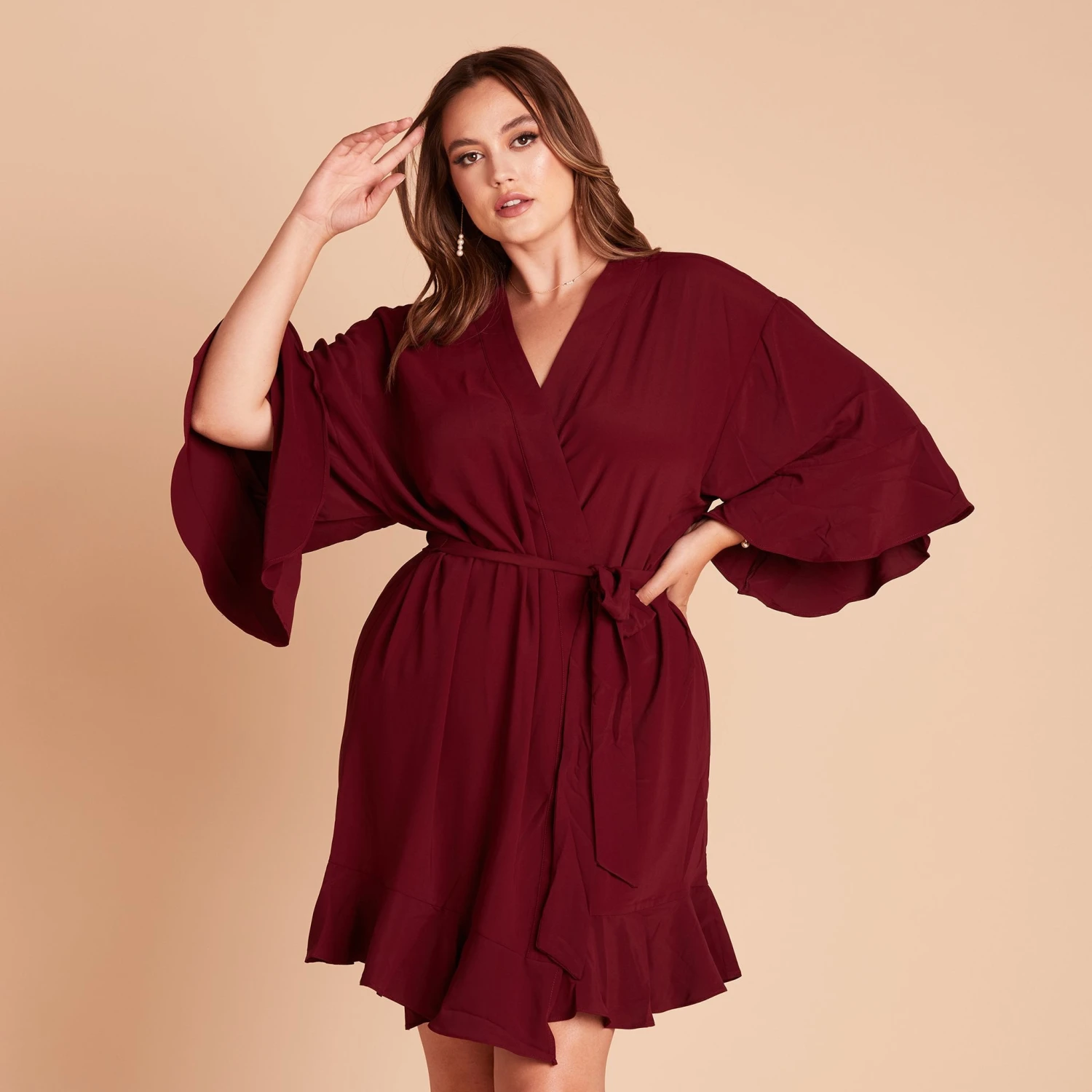 Kenny Ruffle Robe - Cabernet 11 Kenny Ruffle Robe - Cabernet - Image 9