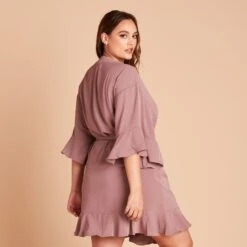 Kenny Ruffle Robe - Dark Mauve -Wedding Dress Store bb6ae8cf5e4f00406c4328c55801a72f