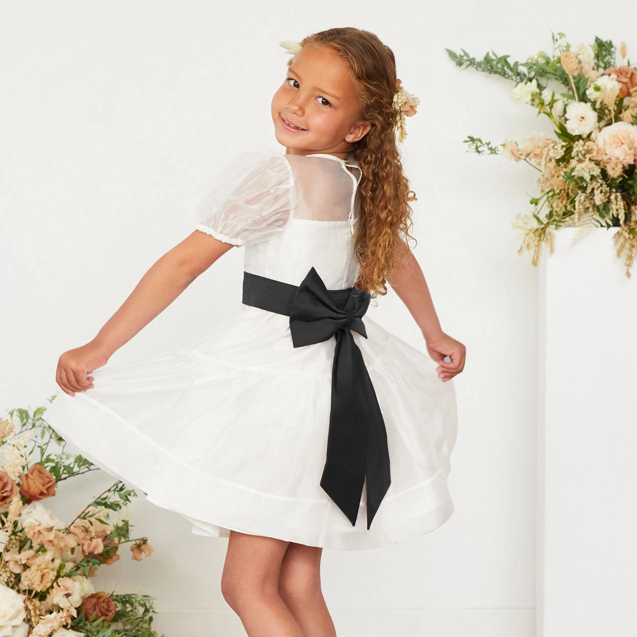 Liz Flower Girl Sash - Black 4 Liz Flower Girl Sash - Black - Image 2