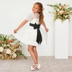 Liz Flower Girl Sash - Black 9 Liz Flower Girl Sash - Black -Wedding Dress Store black liz flower girl sash 03