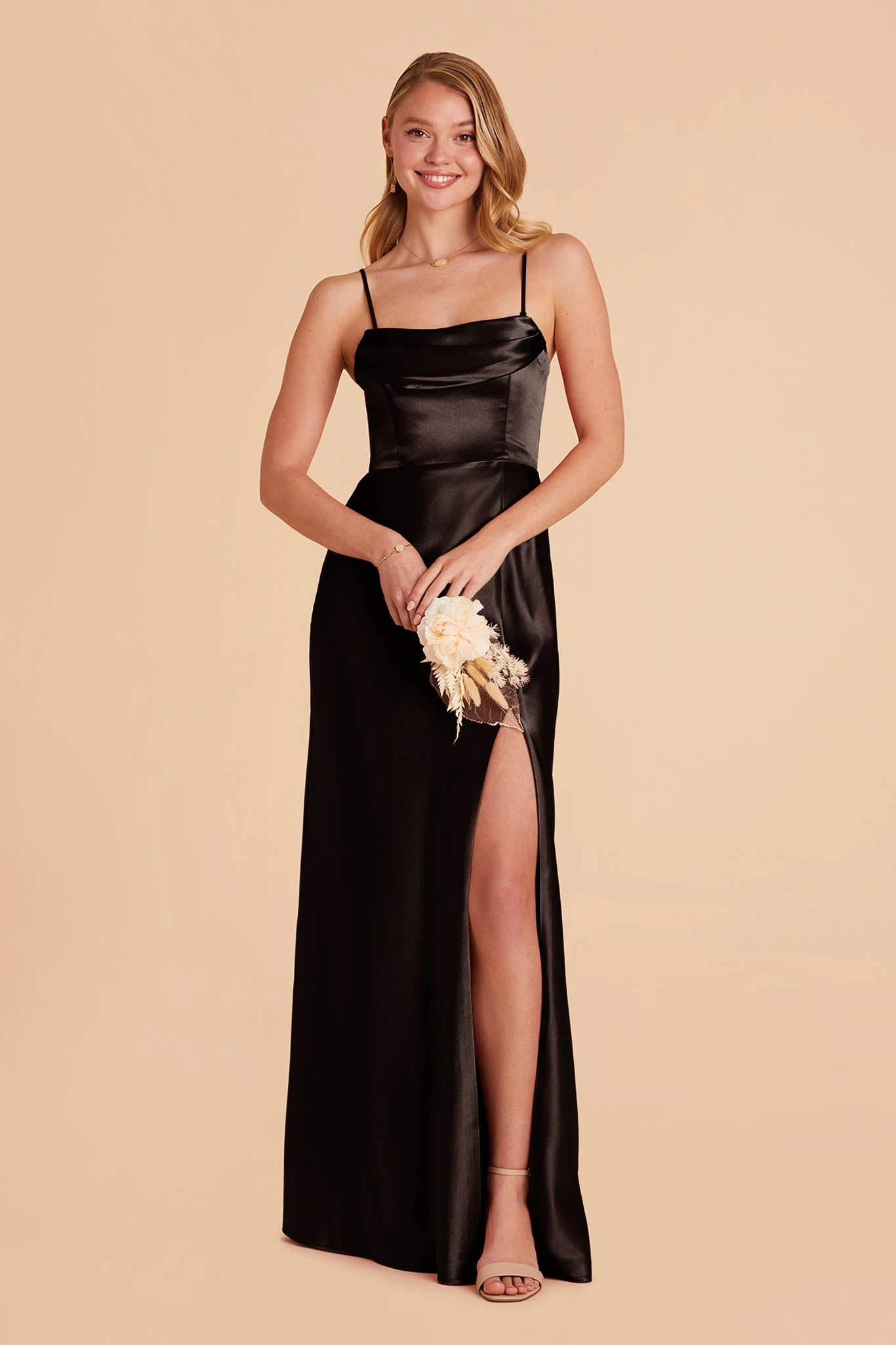 Mia Shiny Satin Convertible Dress - Black 9 Mia Shiny Satin Convertible Dress - Black - Image 7