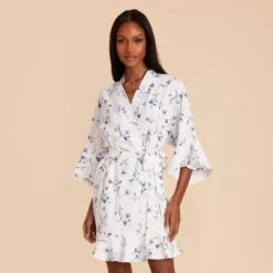 Kenny Floral Ruffle Robe - Blue Le Fleur -Wedding Dress Store blue le fleur kenny floral ruffle bridesmaid robe 02