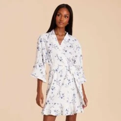 Kenny Floral Ruffle Robe - Blue Le Fleur -Wedding Dress Store blue le fleur kenny floral ruffle bridesmaid robe 04