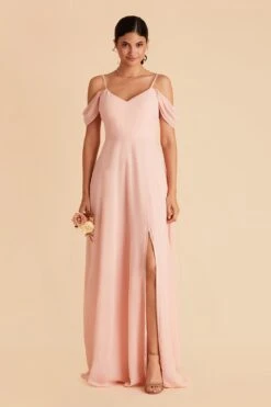 Devin Convertible Dress - Blush Pink 32 Devin Convertible Dress - Blush Pink -Wedding Dress Store blush pink devin convertible slit bridesmaid dress 01