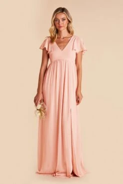 Hannah Empire Dress - Blush Pink -Wedding Dress Store blush pink hannah bridesmaid dress 01