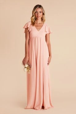 Hannah Empire Dress - Blush Pink -Wedding Dress Store blush pink hannah bridesmaid dress 02