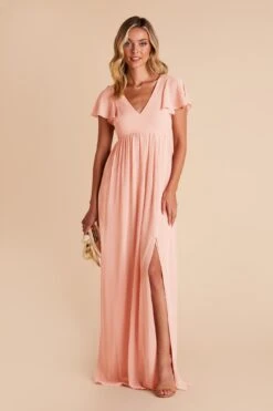 Hannah Empire Dress - Blush Pink -Wedding Dress Store blush pink hannah bridesmaid dress 03