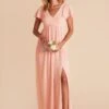 Hannah Empire Dress - Blush Pink -Wedding Dress Store blush pink hannah bridesmaid dress 04