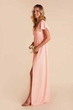 Hannah Empire Dress - Blush Pink -Wedding Dress Store blush pink hannah bridesmaid dress 05