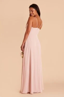 Theresa Chiffon Dress - Blush Pink -Wedding Dress Store blush pink theresa convertible slit bridesmaid dress 03