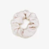 Cat Satin Scrunchie - Champagne -Wedding Dress Store champagne cat satin scrunchie getting ready flat lay 01