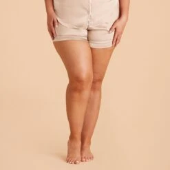 Jonny Satin Pajama Shorts - Champagne 18 Jonny Satin Pajama Shorts - Champagne -Wedding Dress Store champagne jonny plus size satin short sleeve shorts bridesmaid pajamas 02 591a338e 6fb6 464e 9bf2 72c5b62852b8