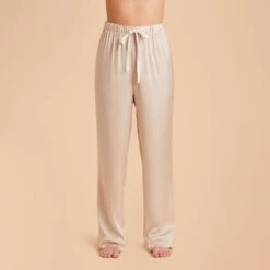 Jonny Satin Pajama Pants - Champagne