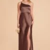 Kensie Shiny Satin Dress - Chocolate Brown -Wedding Dress Store chocolate brown kensie satin bridesmaid dress 03