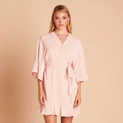 Kenny Ruffle Robe - Pale Blush -Wedding Dress Store d377876c4a9f55357cf8a730286af27a