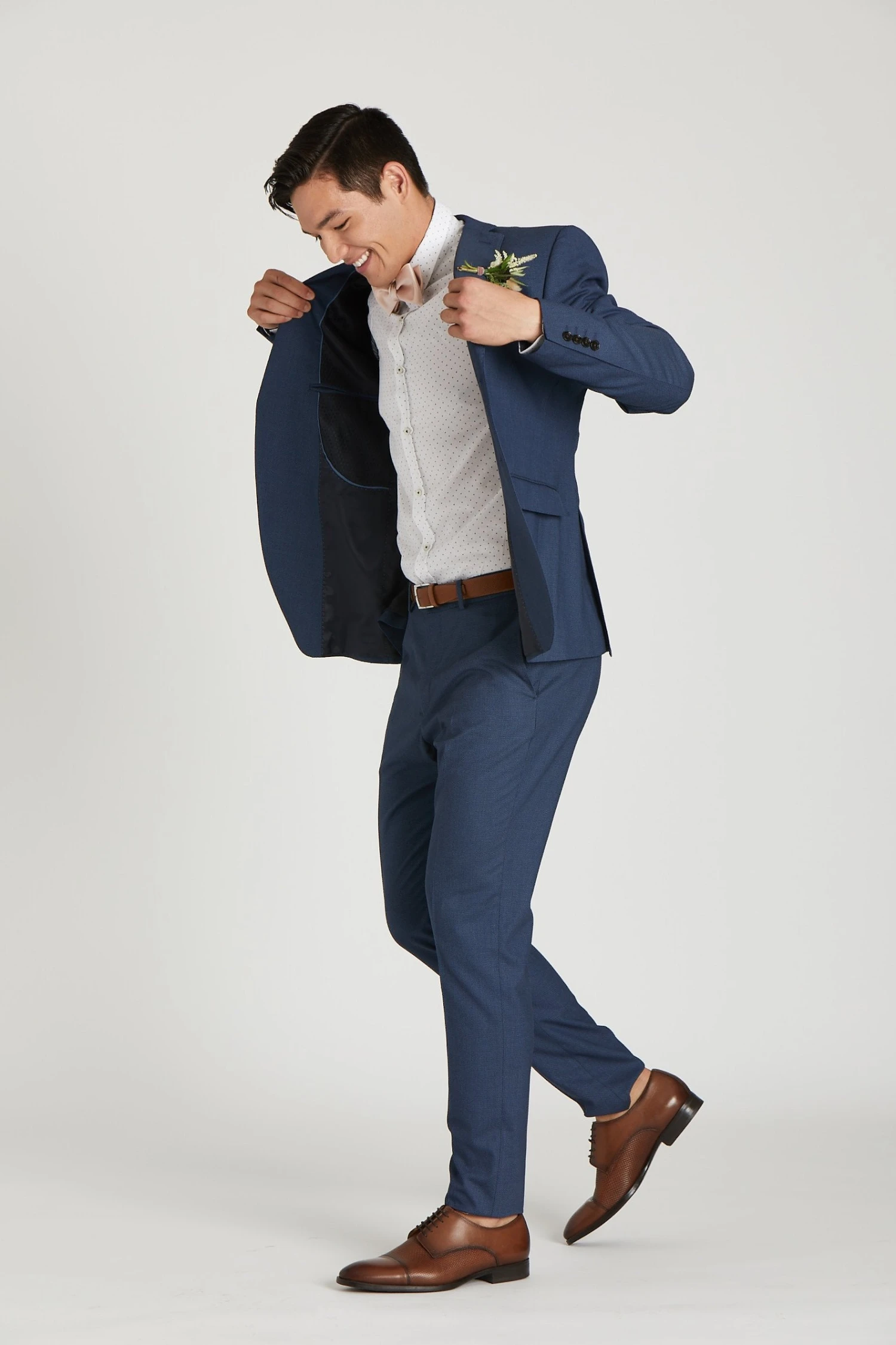 Daniel Bow Tie - Pale Blush Sateen 6 Daniel Bow Tie - Pale Blush Sateen - Image 4