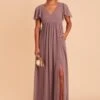 Hannah Empire Dress - Dark Mauve 2 Hannah Empire Dress - Dark Mauve -Wedding Dress Store dark mauve hannah bridesmaid dress 02