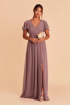 Hannah Empire Dress - Dark Mauve -Wedding Dress Store dark mauve hannah bridesmaid dress 03