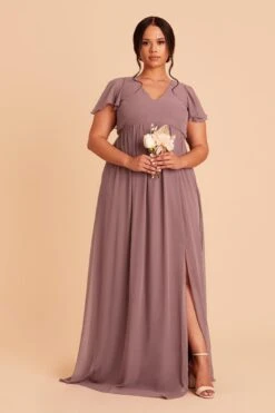 Hannah Empire Dress - Dark Mauve -Wedding Dress Store dark mauve hannah plus size bridesmaid dress 01
