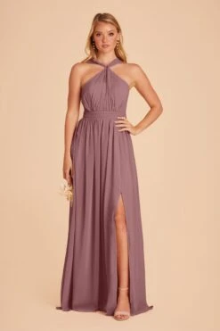 Kiko Chiffon Dress - Dark Mauve