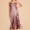 YC Shiny Satin Midi Dress - Dark Mauve -Wedding Dress Store dark mauve yc satin bridesmaid dress 04