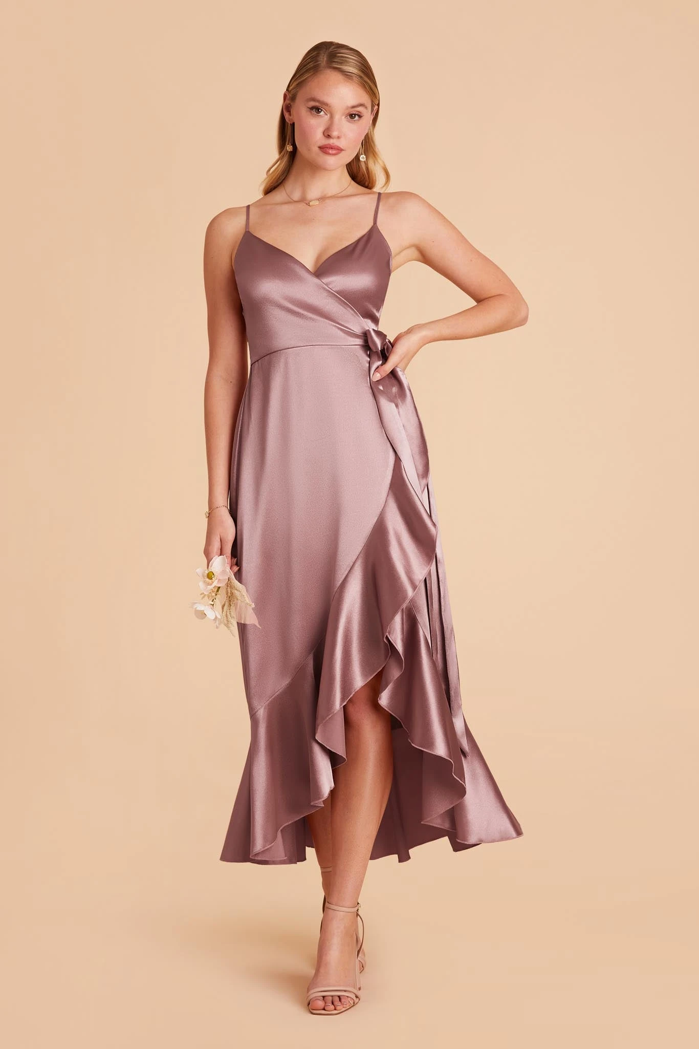 YC Shiny Satin Midi Dress - Dark Mauve 3 YC Shiny Satin Midi Dress - Dark Mauve