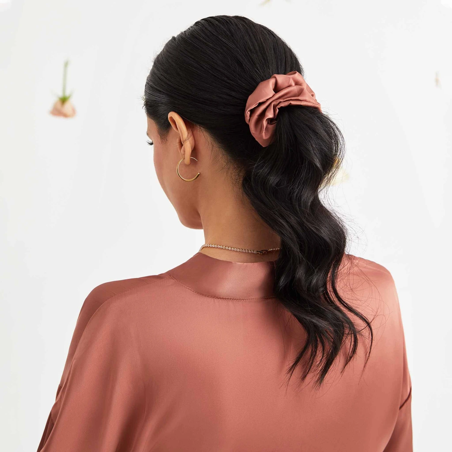 Cat Satin Scrunchie - Desert Rose 4 Cat Satin Scrunchie - Desert Rose - Image 2