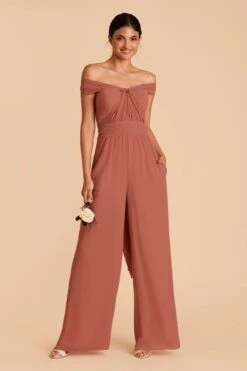 Gigi Convertible Jumpsuit - Desert Rose -Wedding Dress Store desert rose gigi convertible bridesmaid jumpsuit 03
