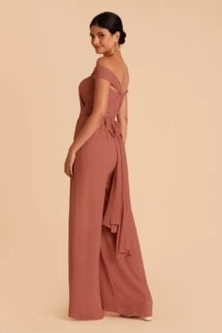 Gigi Convertible Jumpsuit - Desert Rose -Wedding Dress Store desert rose gigi convertible bridesmaid jumpsuit 04